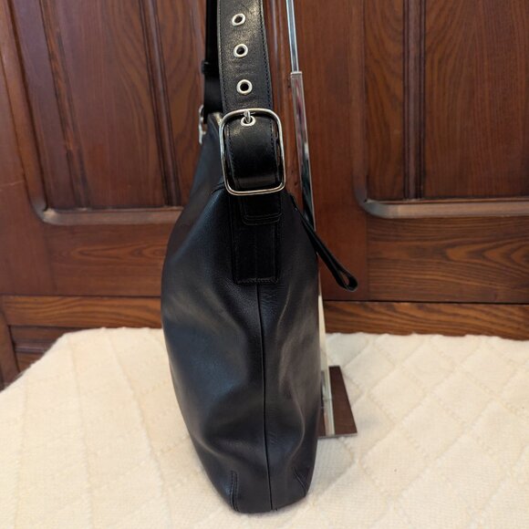 Vintage Coach 9188 Black Leather Legacy Slim Duffle Shoulder Bag/crossbody - Picture 4 of 11